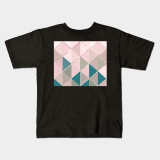 Soft pastel geometry with metallic lines Kids T-Shirt